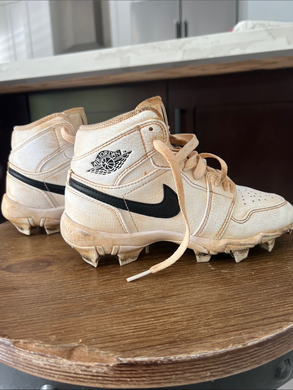 Jordan Kids White and Black Cleats